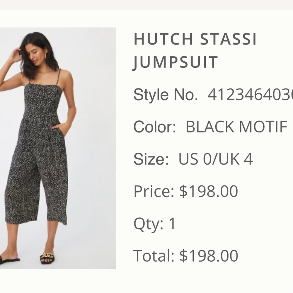 Anthropologie Hutch Stassi Jumpsuit - black and white